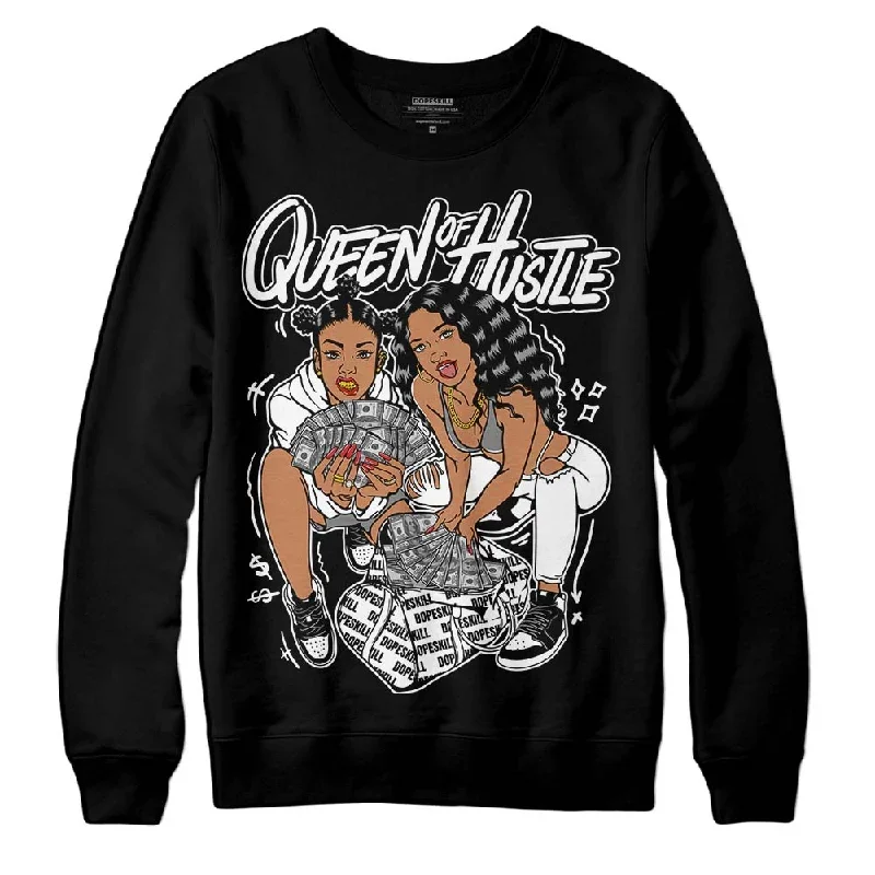 "Black/White" 1s DopeSkill Sweatshirt  Queen Of Hustle Graphic