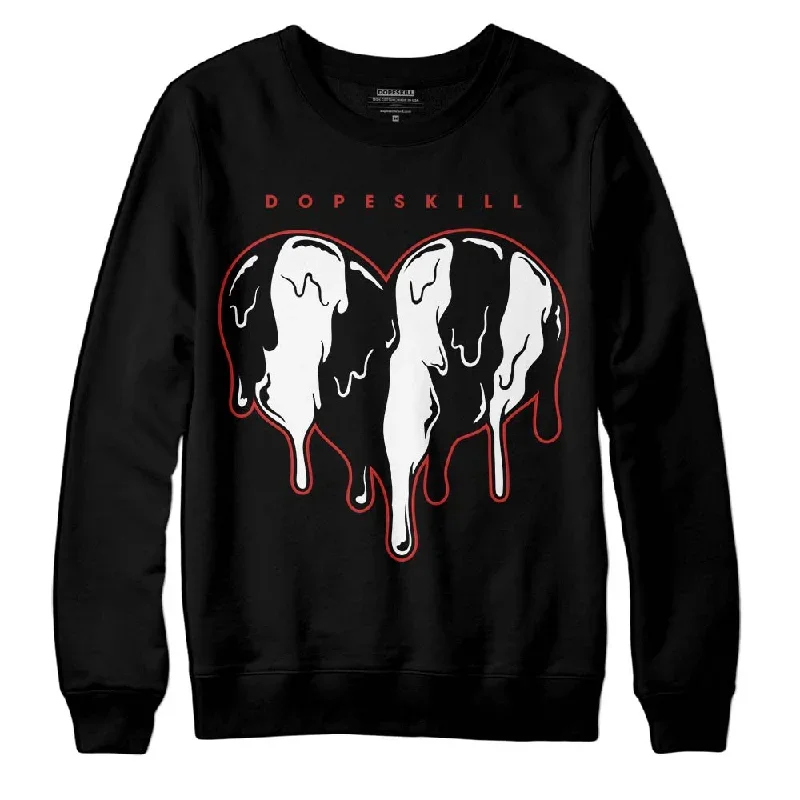 "Black/White" 1s DopeSkill Sweatshirt  Slime Drip Heart Graphic