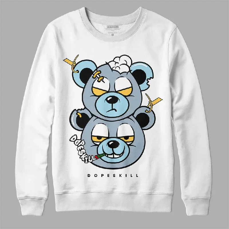 Blue Grey 13s DopeSkill Sweatshirt New Double Bear Graphic