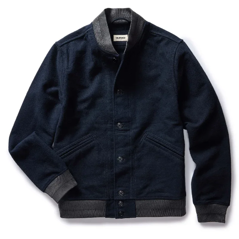 The Bomber Jacket in Dark Navy Moleskin