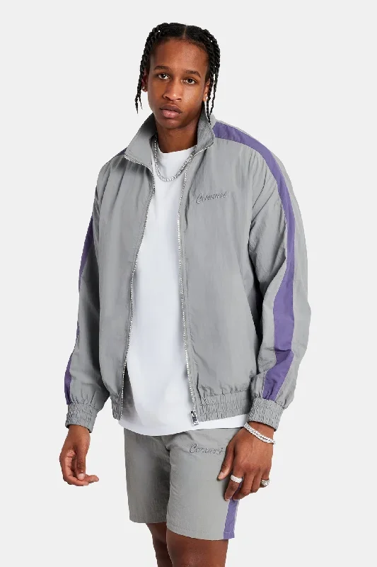 Cernucci Panelled Nylon Track Jacket - Charcoal