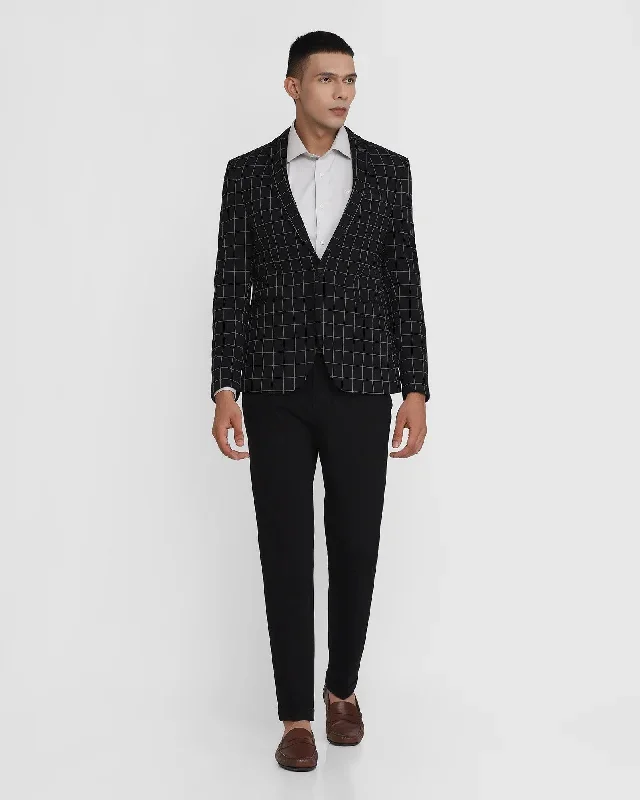 TechPro Two Piece Black Check Formal Suit - Techton