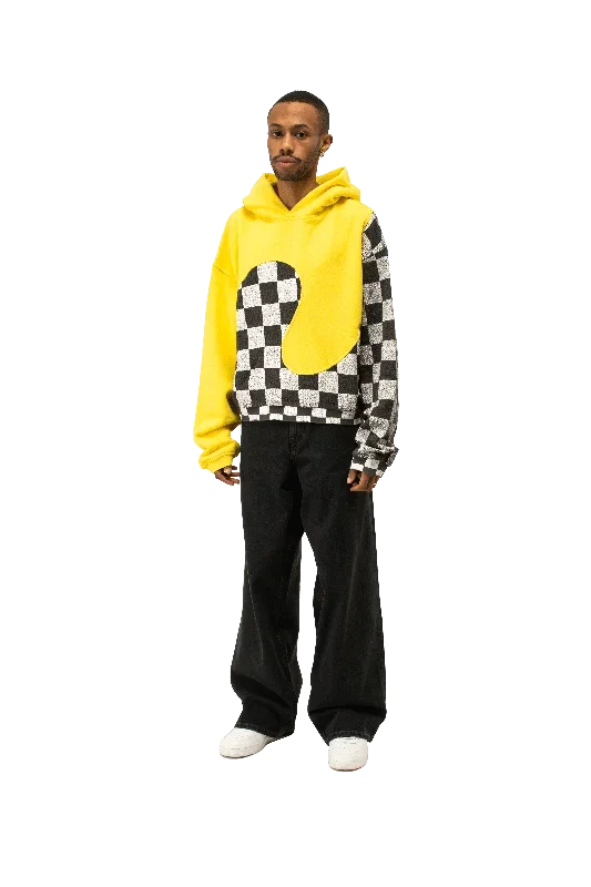 Checker Swirl Hoodie Knit