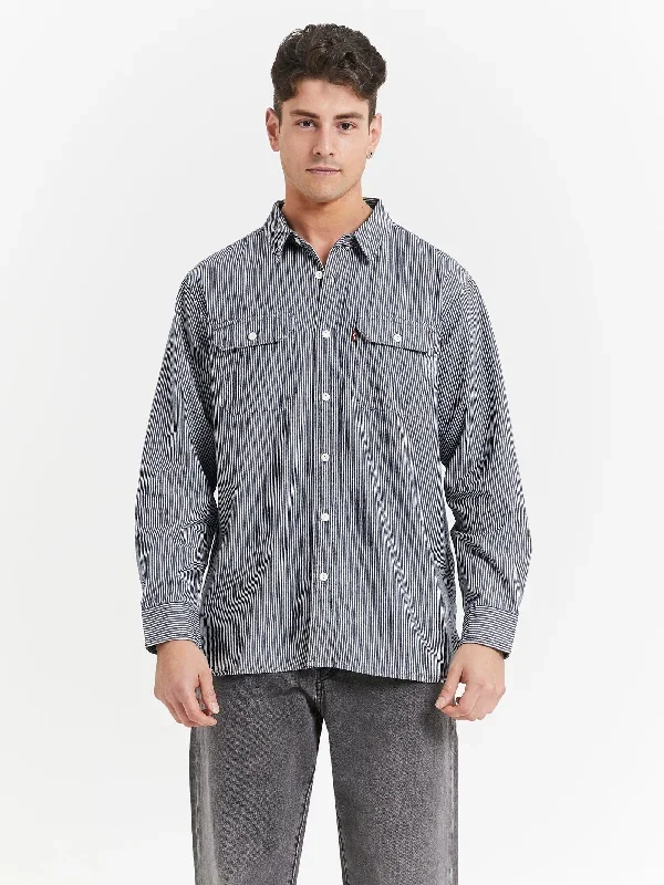 Classic Worker Workwear Shirt in Faded Blue