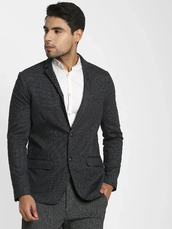 Dark Grey Printed Blazer