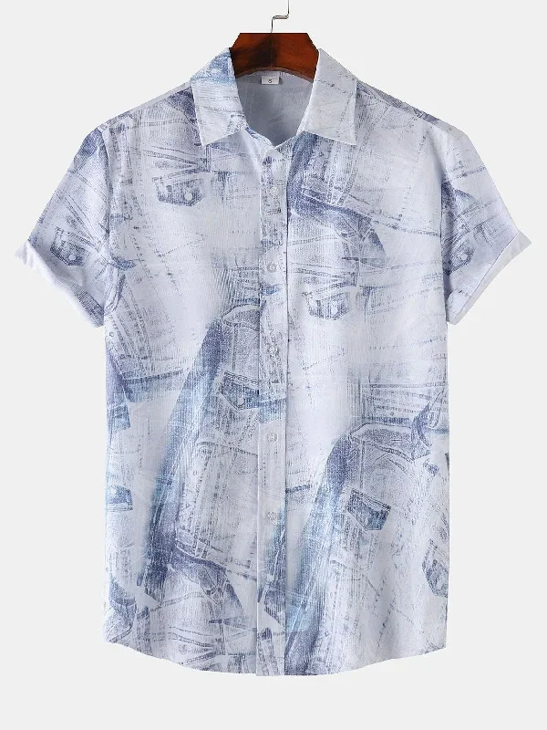 Denim Print Button Up Shirt