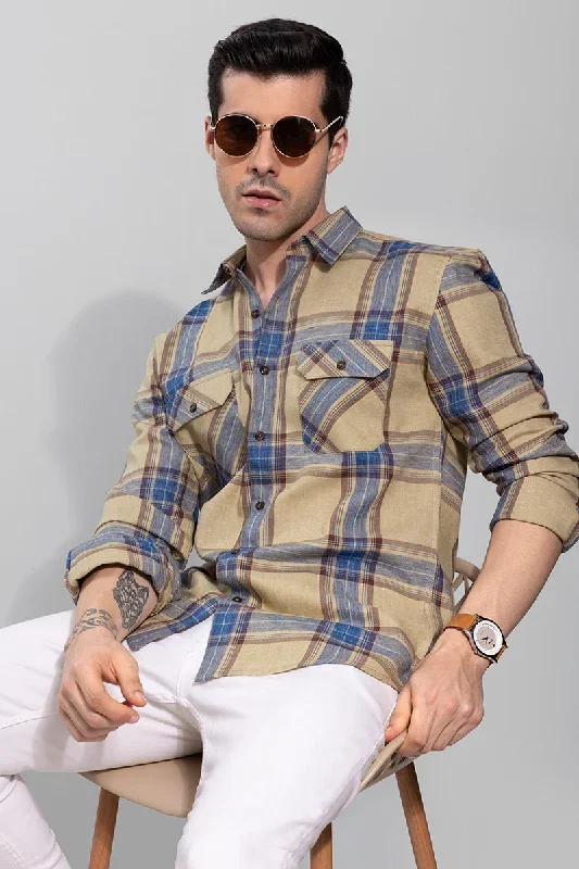 Distinct Beige Melange Shirt