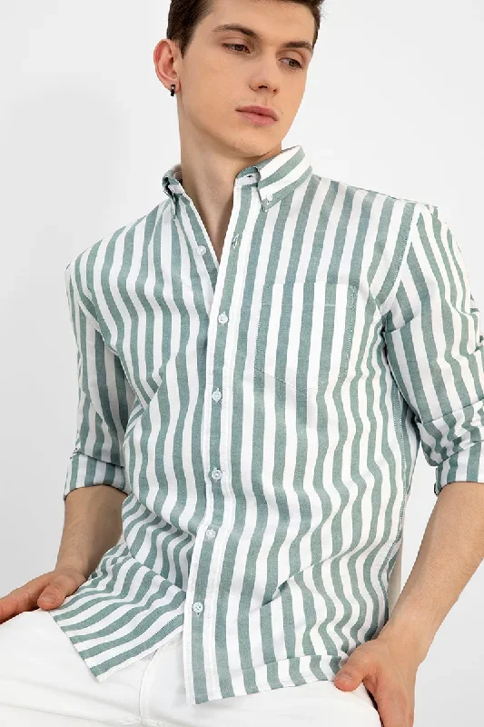 Elegant Stripe Green Shirt