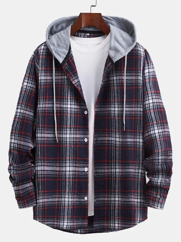 Hooded Plaid Shirt