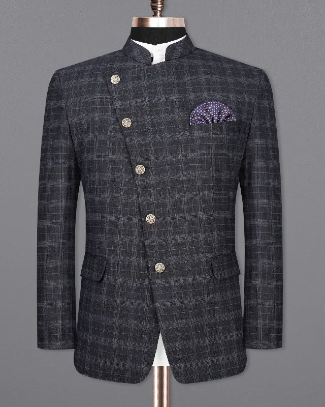 iridium-dark-gray-with-mobster-gray-plaid-cross-buttoned-bandhgala-blazer-aq