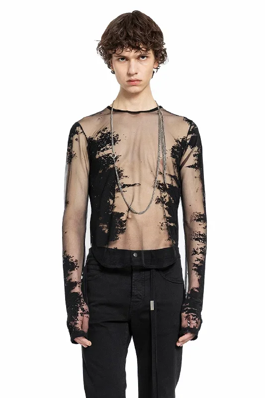 ANN DEMEULEMEESTER MAN BLACK T-SHIRTS & TANK TOPS