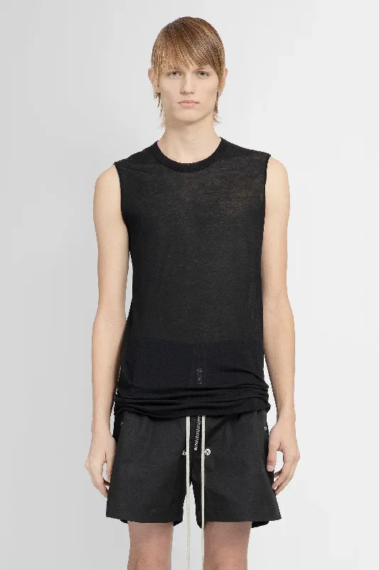 RICK OWENS MAN BLACK T-SHIRTS & TANK TOPS