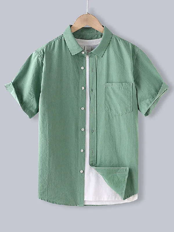 Men Cotton Button Up Shirt