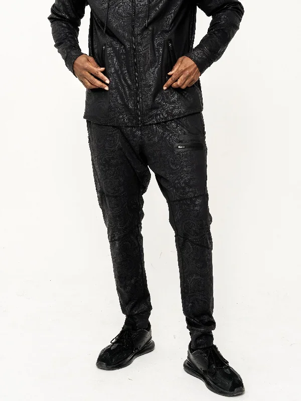 Men's Black Paisley Performance Joggers