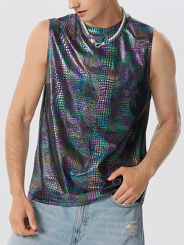 Mens Colorful High Shine Sleeveless Tank SKUK04225