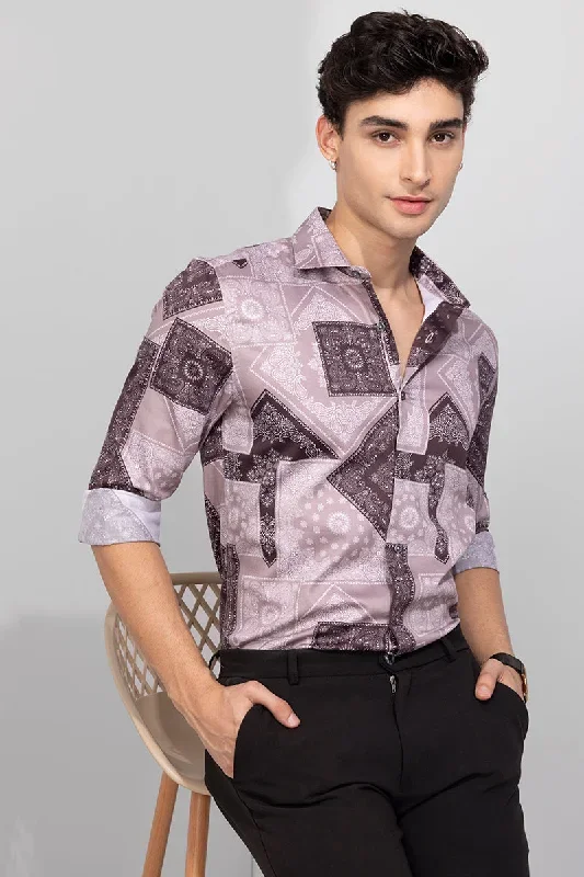 Middle East Bandana Print Rose Beige Shirt