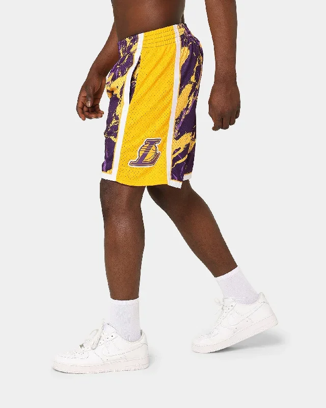 Mitchell & Ness Los Angeles Lakers Marble Swingman Shorts Purple