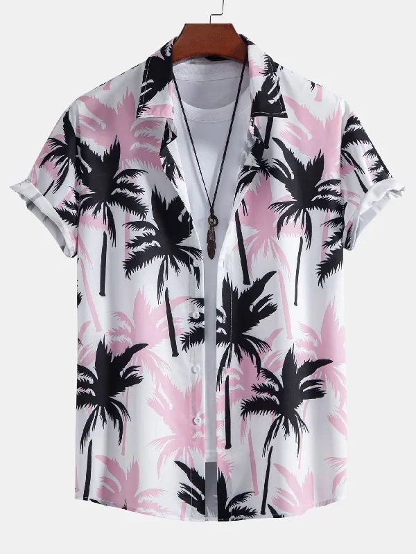 Palm Tree Print Button Up Shirt