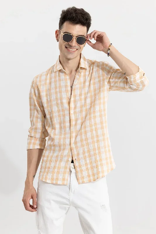 Ruffle Rush Yellow Check Shirt