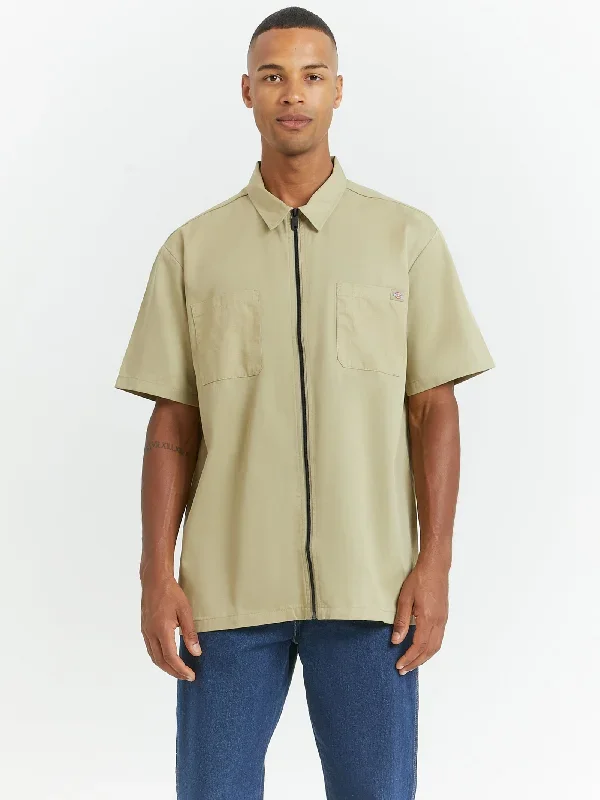 Short Sleeve Zip-Through Workshirt