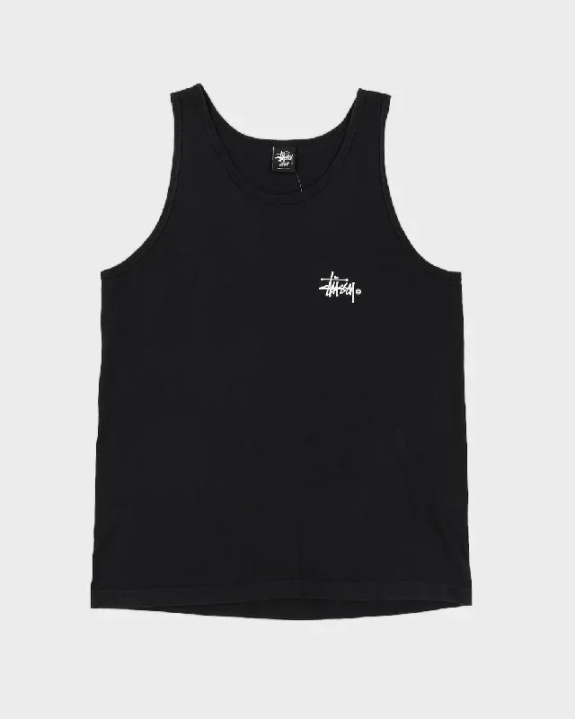 Stussy Double Sided Print Black Singlet - L