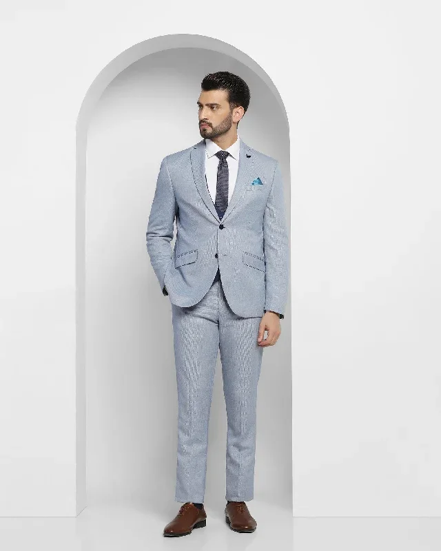 Linen Multitude 6X Blue Textured Formal Suit - Peter