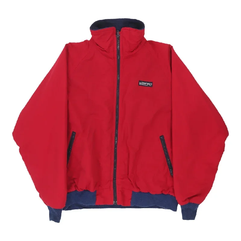 Vintage Lands End Jacket - Medium Red Polyester