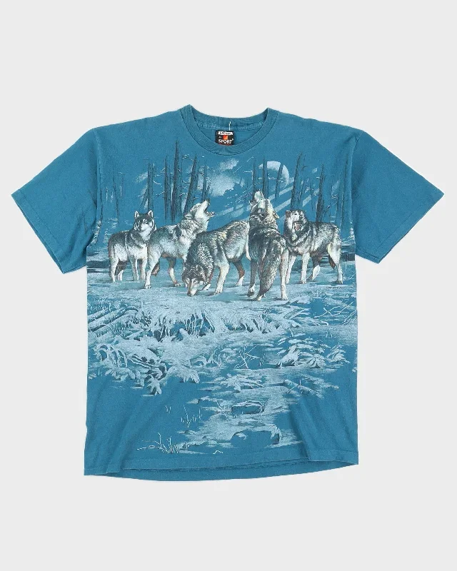 Vintage Wolf Print Single Stitch T-Shirt - XL