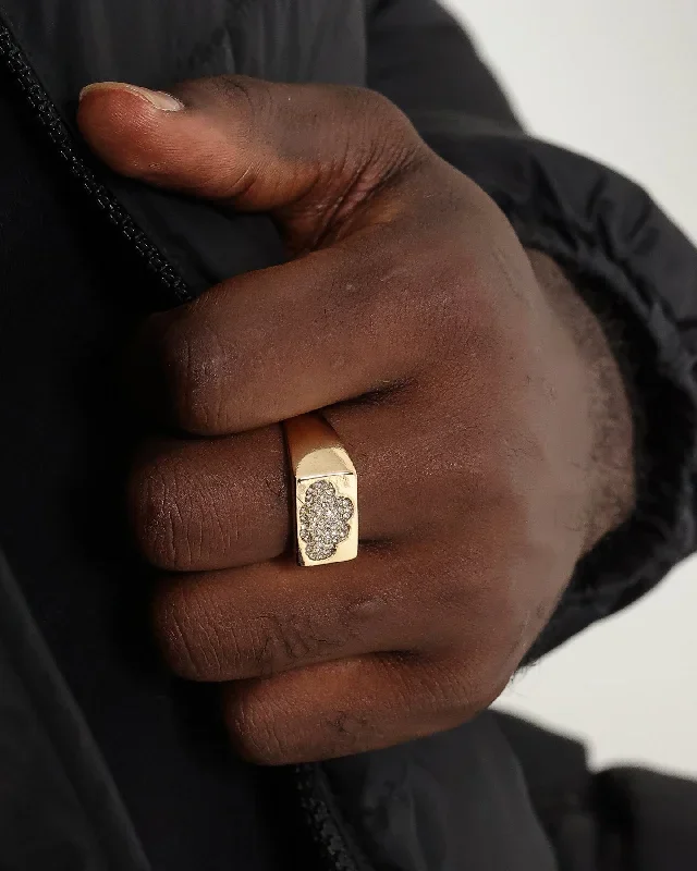 Wild For The Weekend Cloud Crystal Signet Ring (Medium) Gold