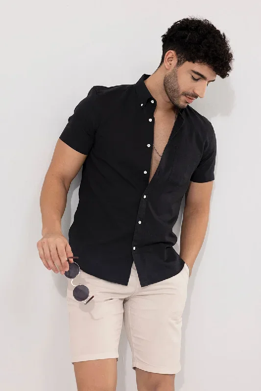 Zircon Black Linen Shirt